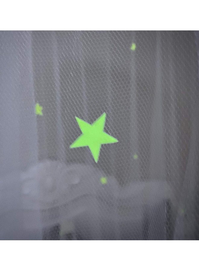 BCBYou Bed Canopy Mosquito Net with Fluorescent Stars Glow in Dark for Baby, Kids, and Adults, for Cover The Baby Crib, Kid Bed, Girls Bed Or Full Size Bed (White) - Image 3